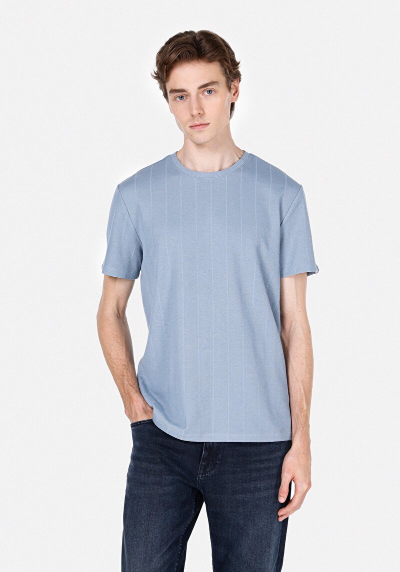 Зображення Футболка З Коротким Рукавом Чоловіча Блакитна  Cl1072064