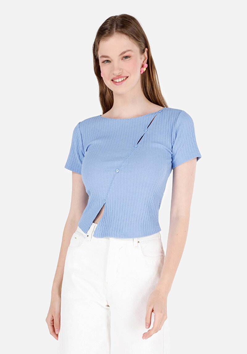 Зображення Футболка З Коротким Рукавом Жіноча Блакитна  Cl1072145