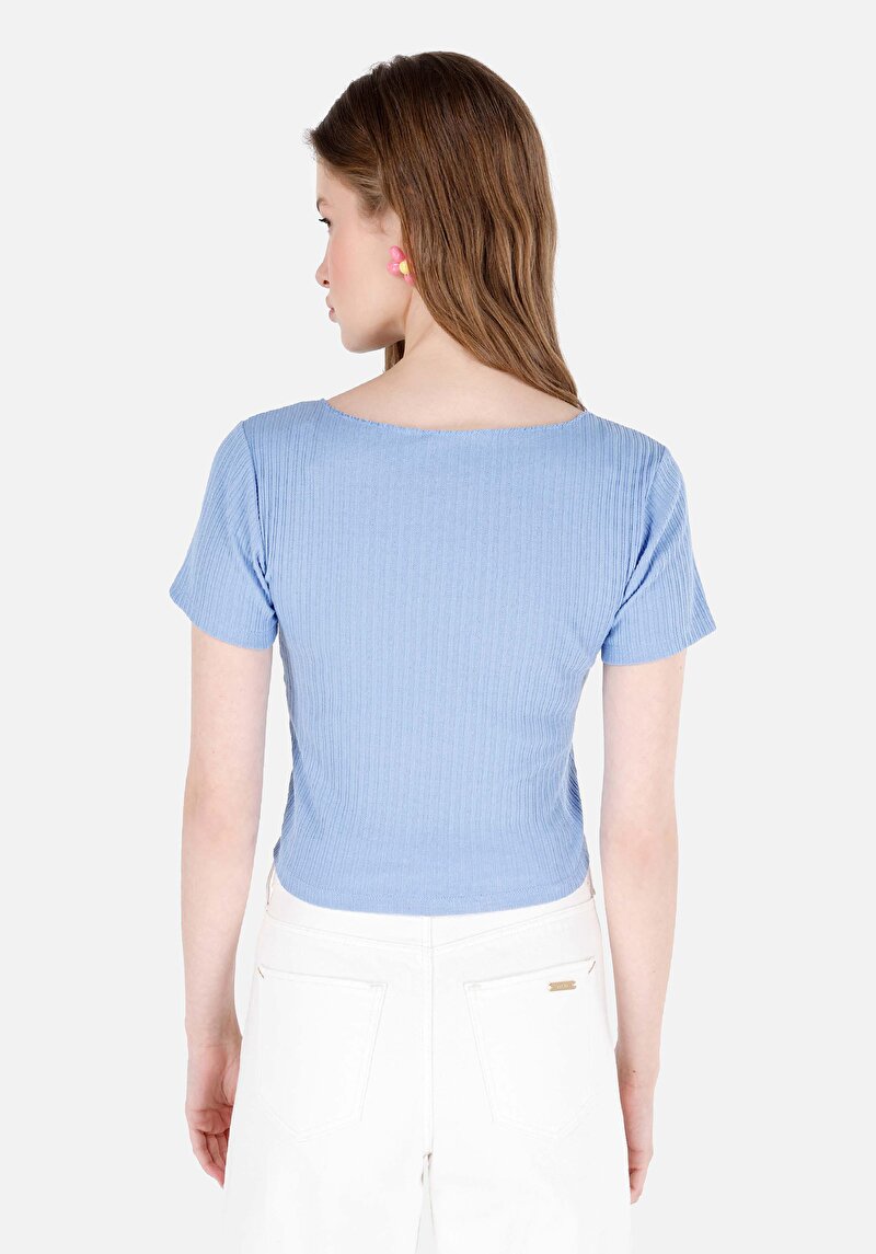 Показати інформацію про Футболка З Коротким Рукавом Жіноча Блакитна  Cl1072145