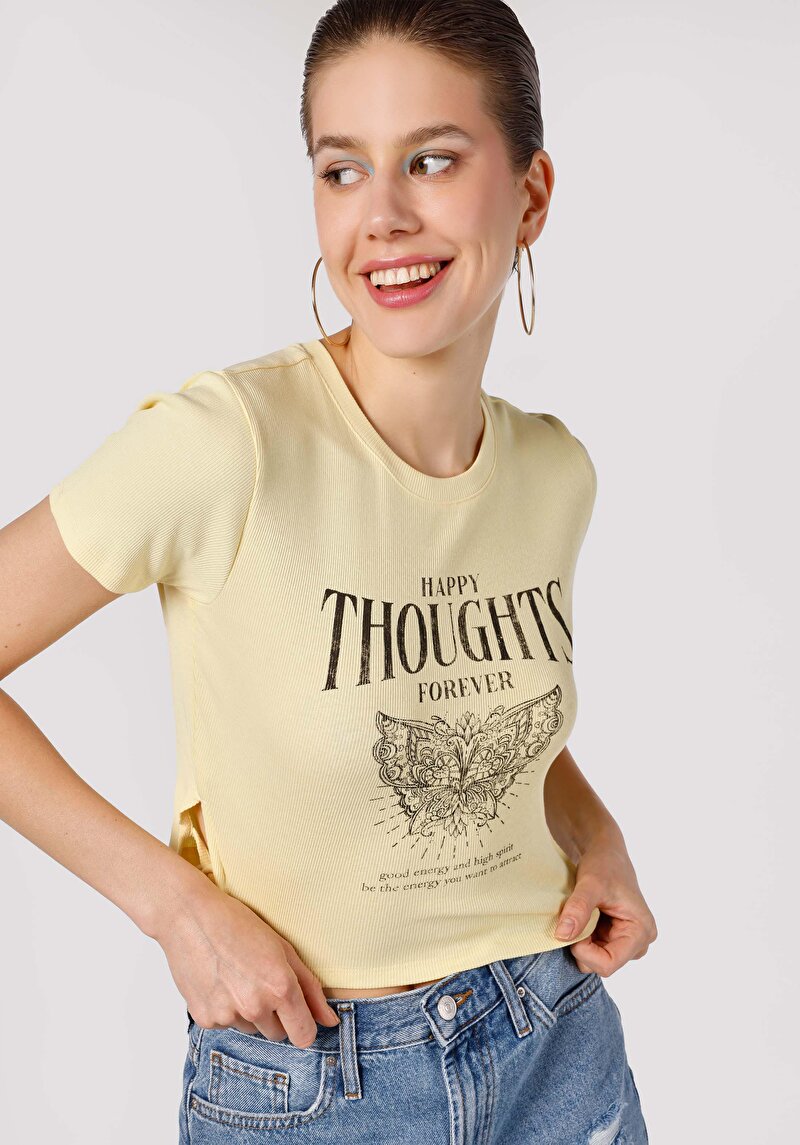 Зображення Футболка З Коротким Рукавом Жіноча Жовта  Cl1063843