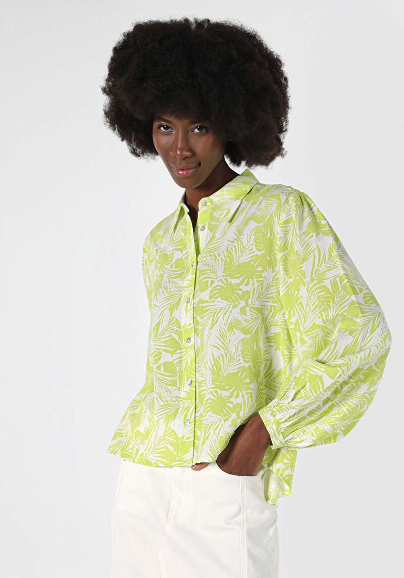 Показати інформацію про Сорочка З Довгим Рукавом Жіноча Зелена  Cl1063887