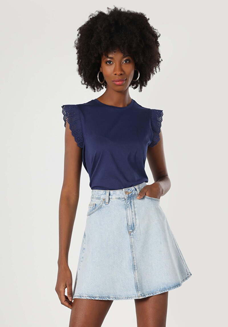 Зображення Футболка З Коротким Рукавом Жіноча Синя  Cl1063980