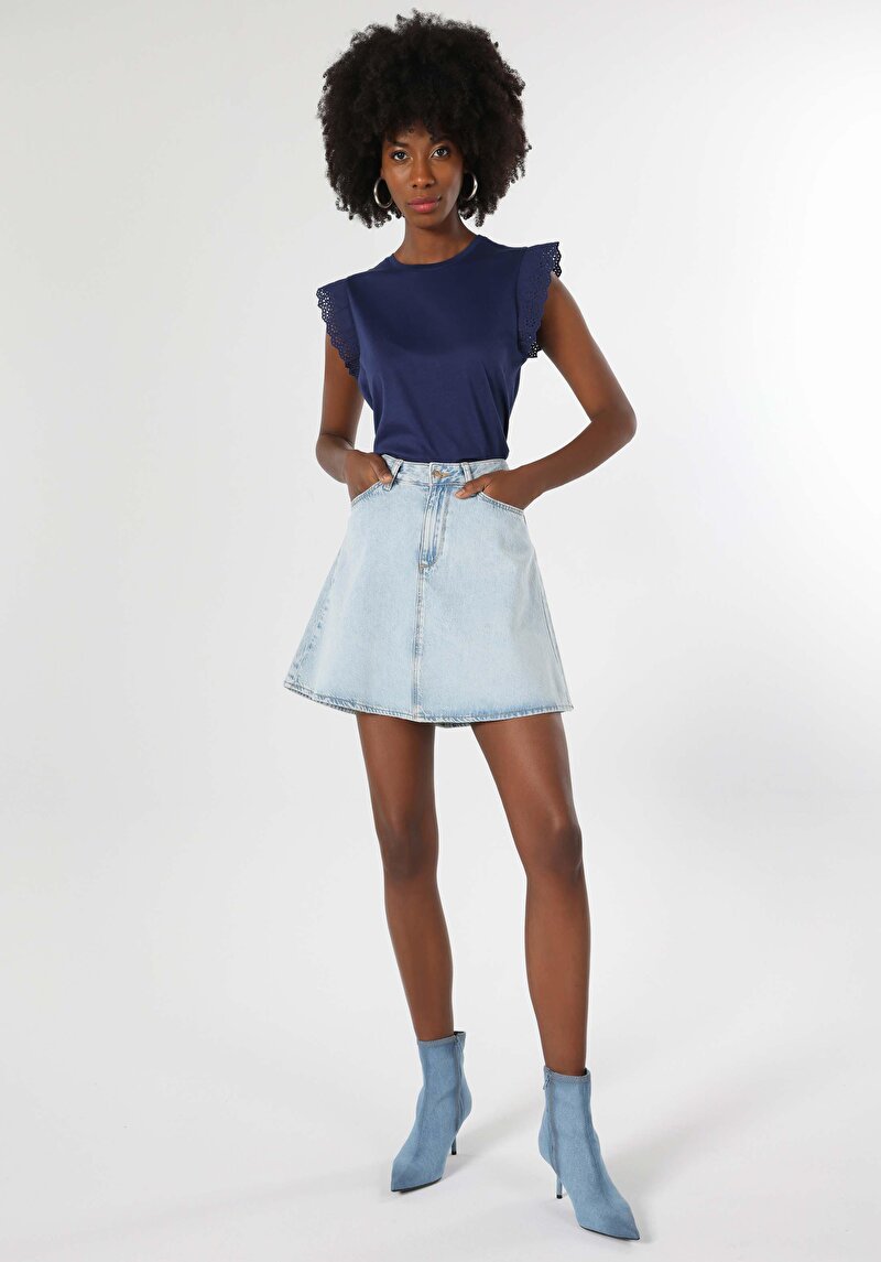 Показати інформацію про Футболка З Коротким Рукавом Жіноча Синя  Cl1063980