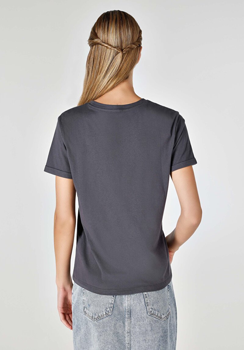 Показати інформацію про Футболка З Коротким Рукавом Жіноча Сіра  Cl1064002