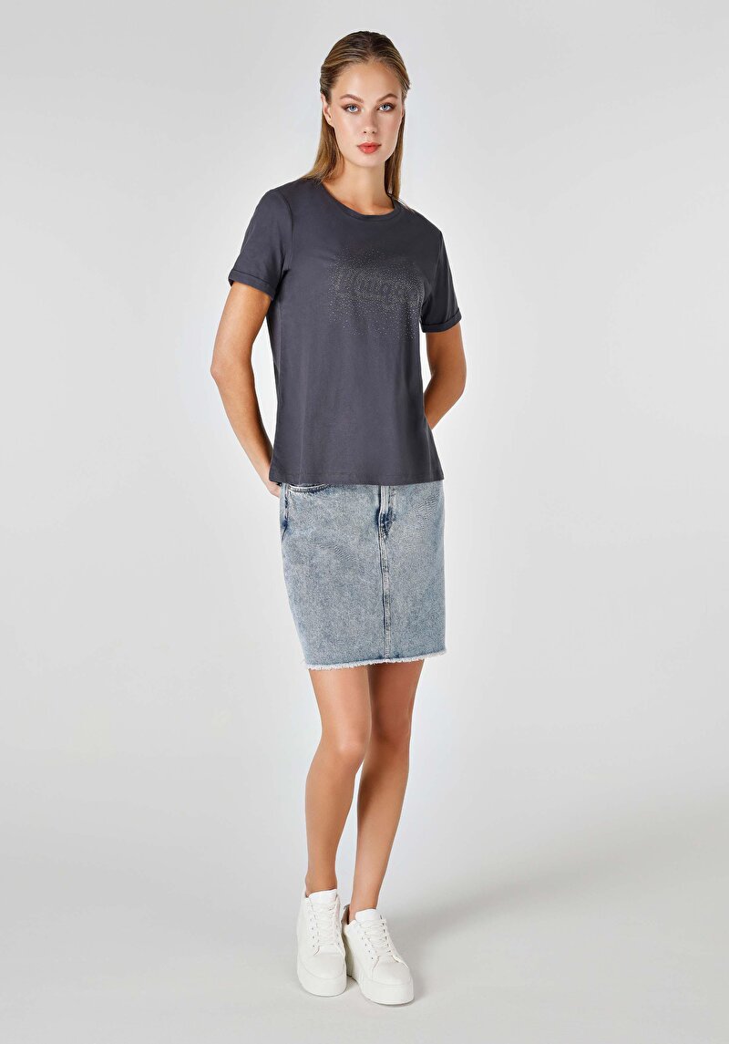 Показати інформацію про Футболка З Коротким Рукавом Жіноча Сіра  Cl1064002