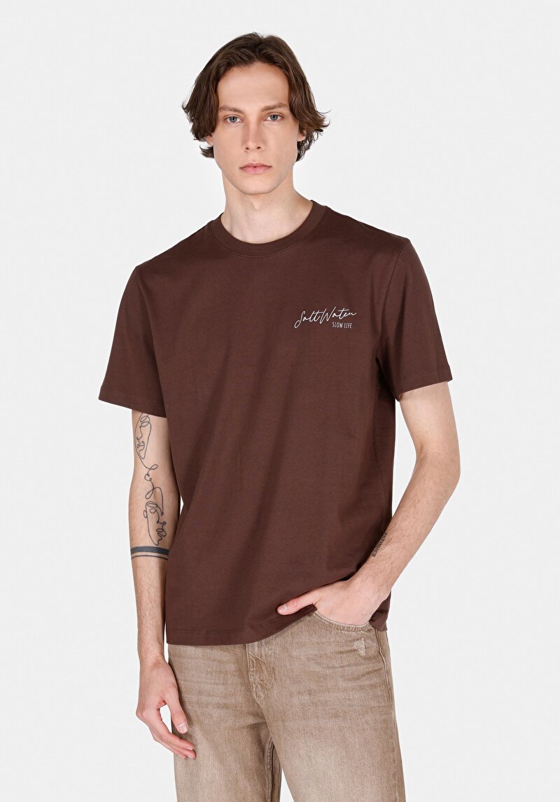 Зображення Футболка З Коротким Рукавом Чоловіча Коричнева  Cl1072833