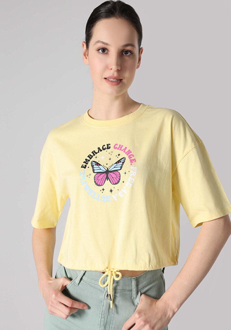 Показати інформацію про Футболка З Коротким Рукавом Жіноча Жовта  Cl1064007