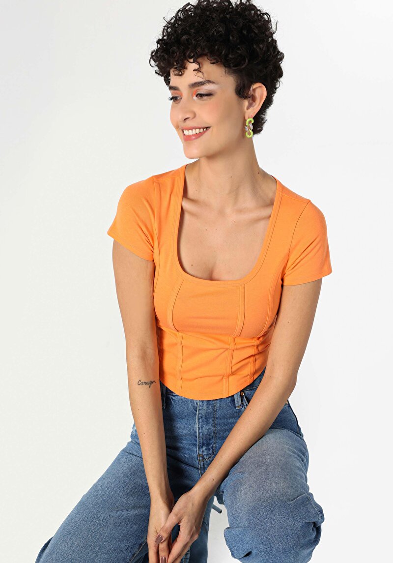 Зображення Футболка З Коротким Рукавом Жіноча Помаранчева  Cl1064014
