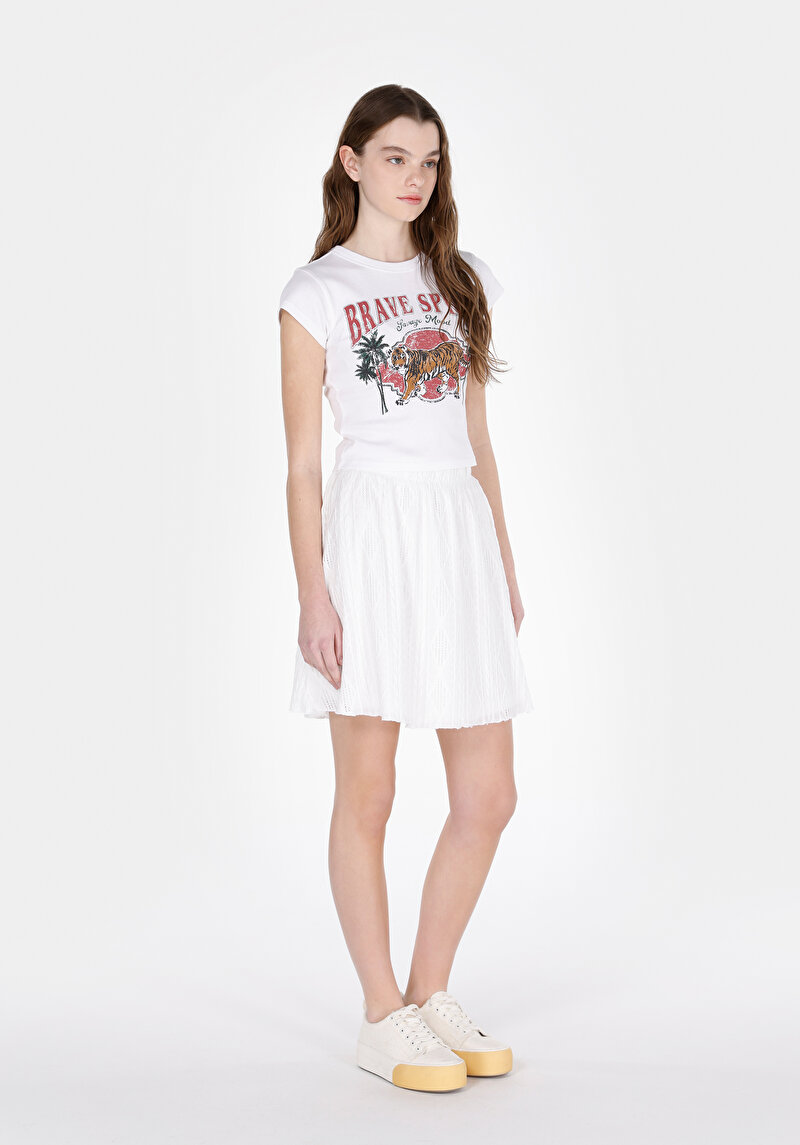 Показати інформацію про Футболка З Коротким Рукавом Жіноча Біла  Cl1072955