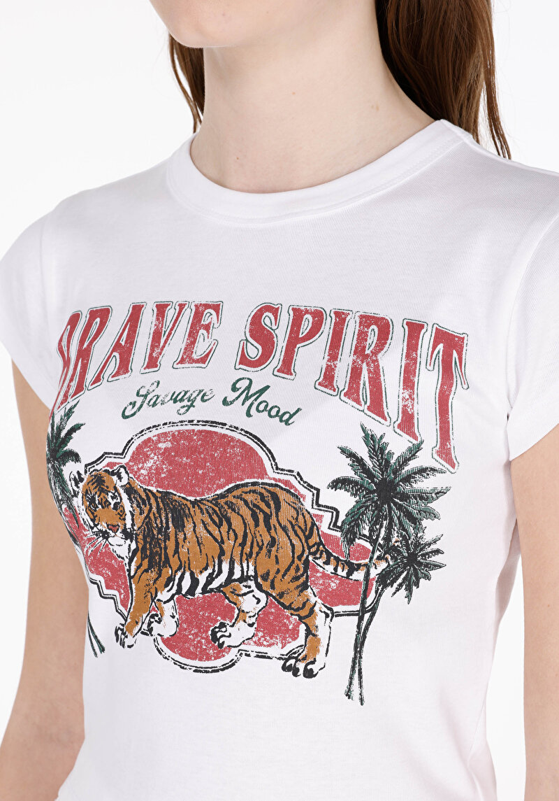 Показати інформацію про Футболка З Коротким Рукавом Жіноча Біла  Cl1072955