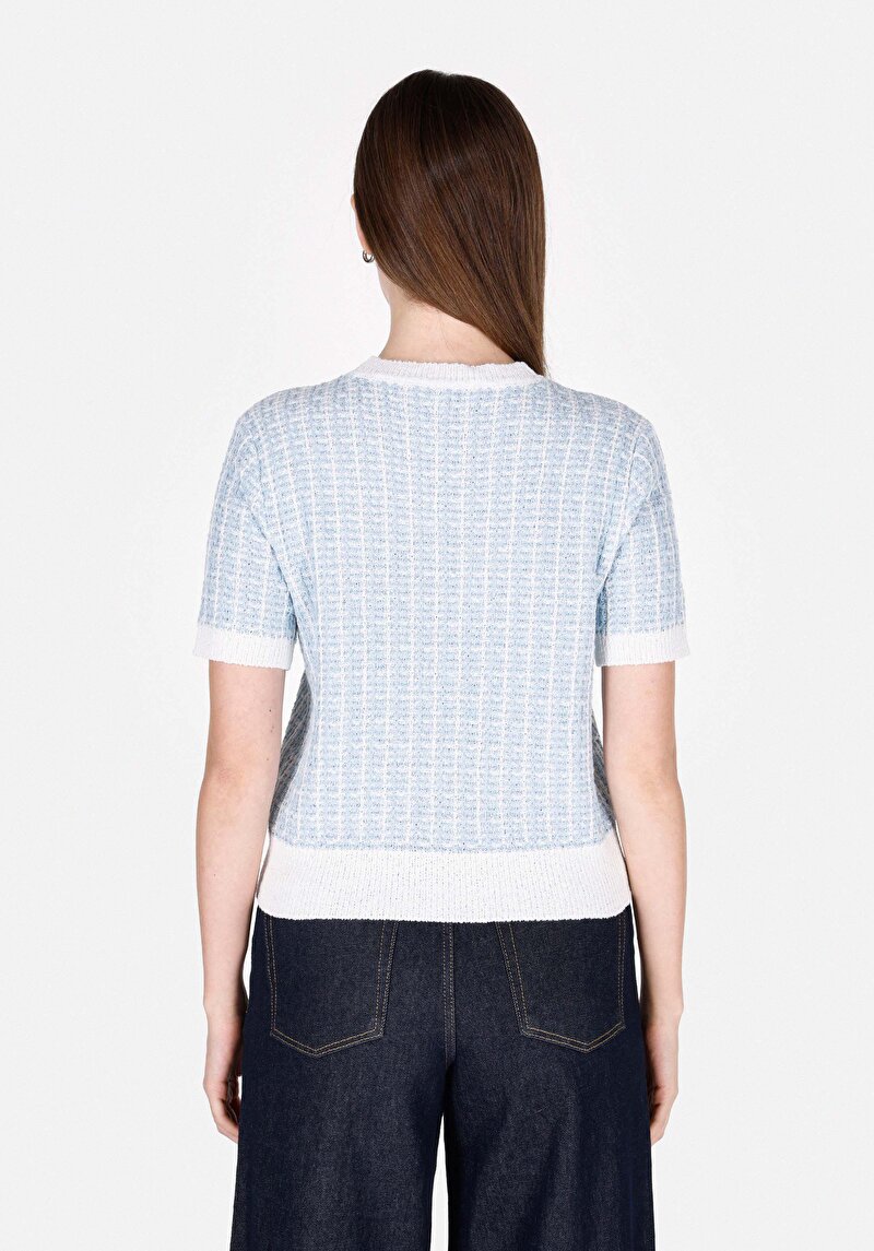 Показати інформацію про Светр Із Коротким Рукавом Жіночий Блакитний  Cl1073133