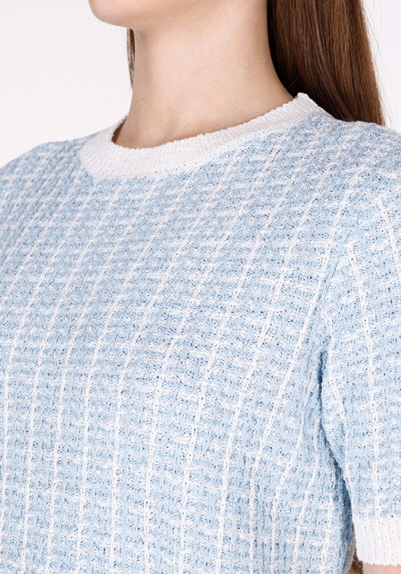 Показати інформацію про Светр Із Коротким Рукавом Жіночий Блакитний  Cl1073133