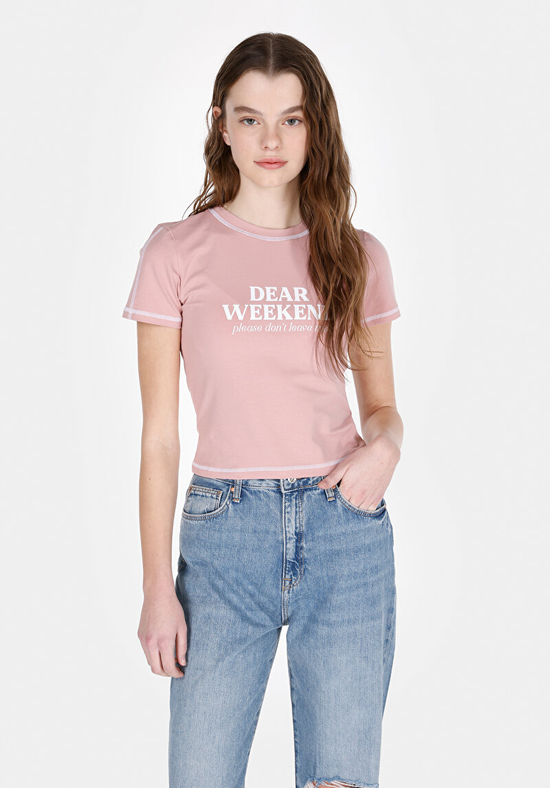 Зображення Футболка З Коротким Рукавом Жіноча Рожева  Cl1073149