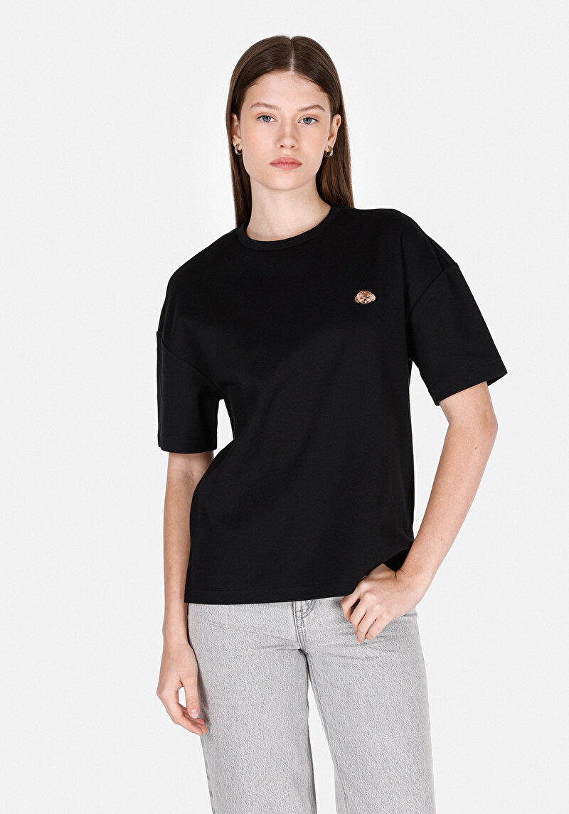 Зображення Футболка З Коротким Рукавом Жіноча Чорна  Cl1073465