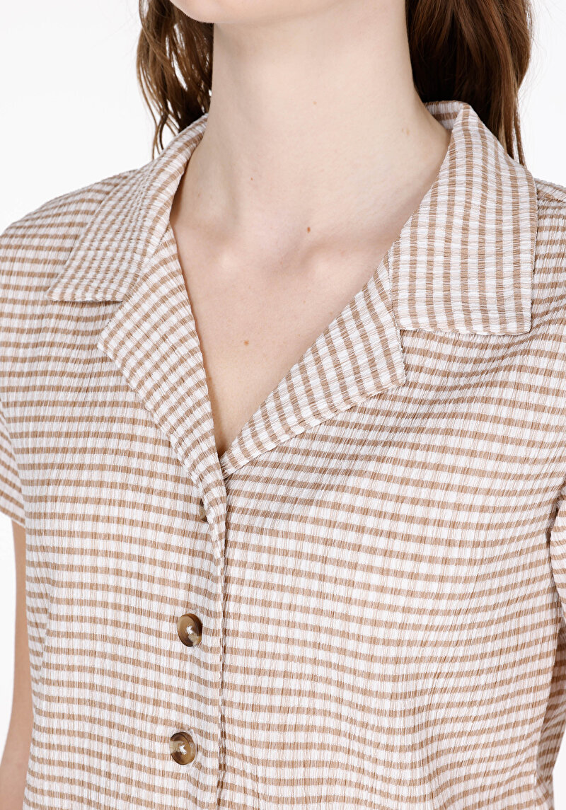 Зображення Сорочка З Коротким Рукавом Жіноча Бежева Cl1074376