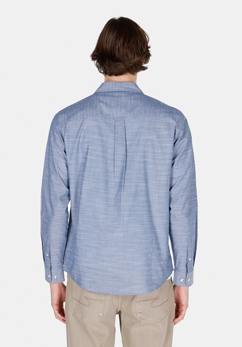 Показати інформацію про Сорочка З Довгим Рукавом Чоловіча Блакитна  Cl1073846