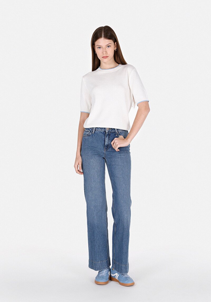 Зображення 793 Monica Джинси Жіночі Блакитні Класичного Крою Cl1074394