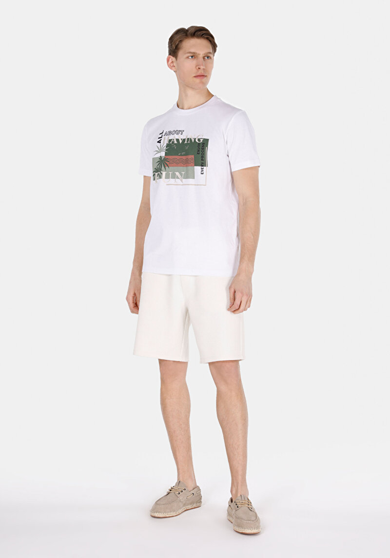 Показати інформацію про Футболка З Коротким Рукавом Чоловіча Біла  Cl1073321