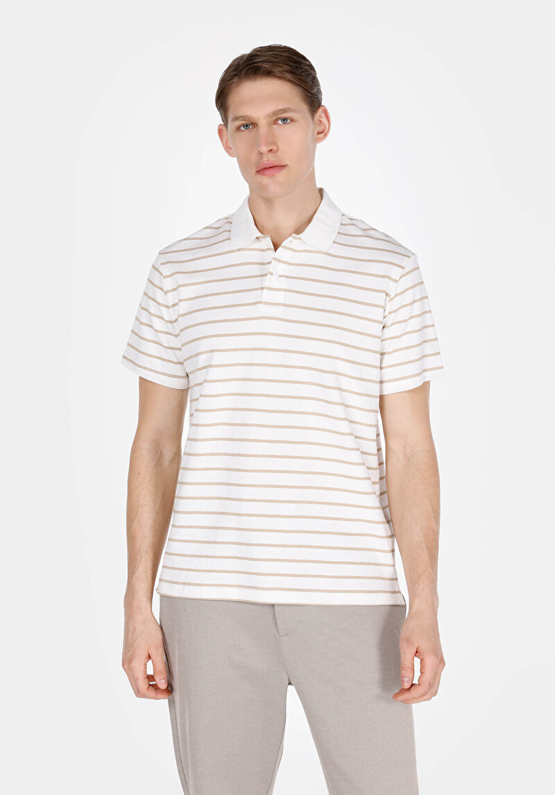 Зображення Поло З Коротким Рукавом Чоловіче Бежеве  Cl1074196