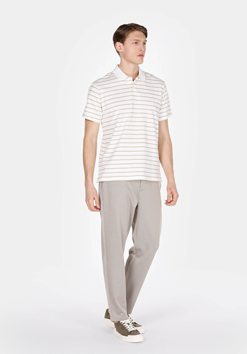 Показати інформацію про Поло З Коротким Рукавом Чоловіче Бежеве  Cl1074196