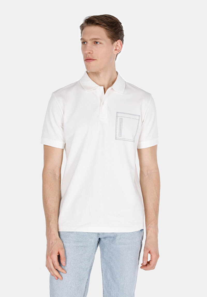 Зображення Поло З Коротким Рукавом Чоловіче Біле  Cl1073741