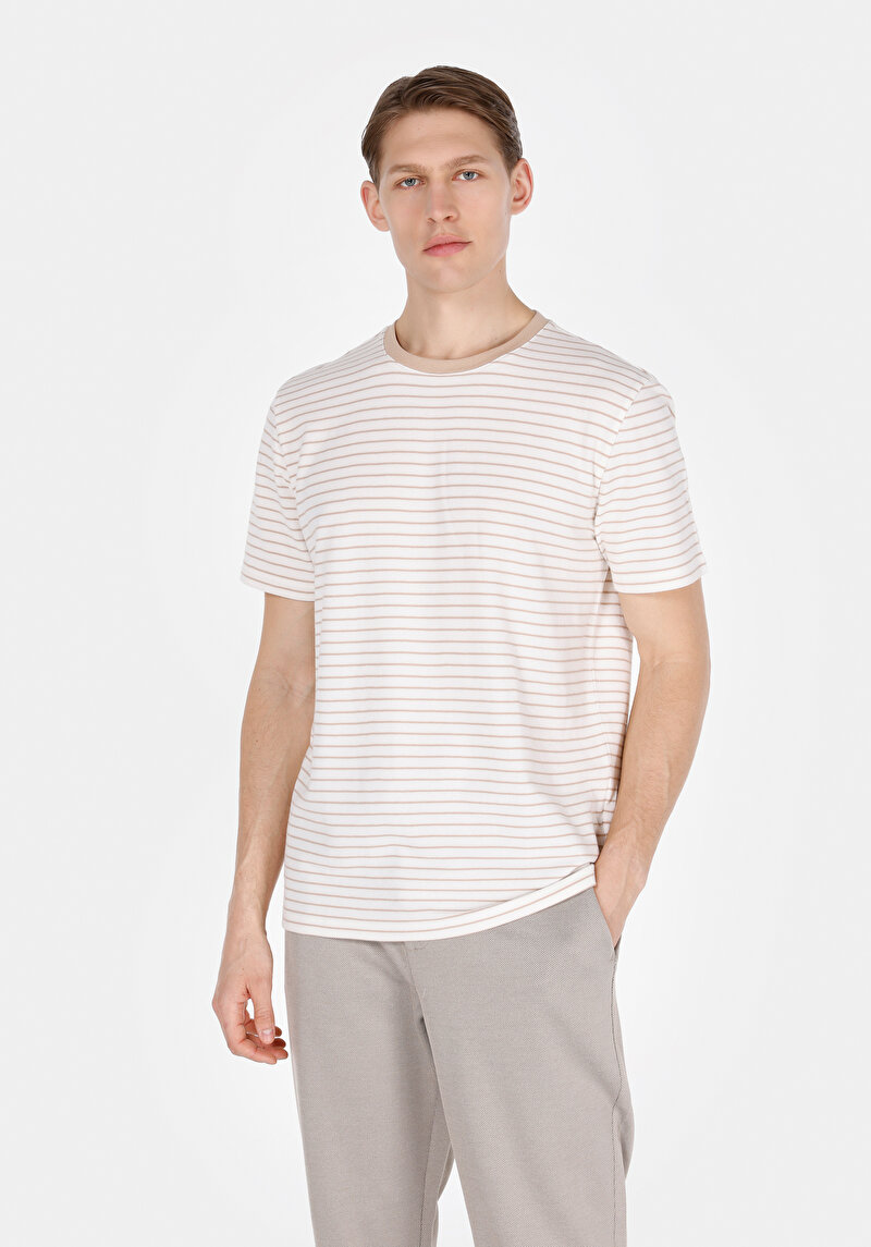 Зображення Футболка З Коротким Рукавом Чоловіча Бежева  Cl1074200