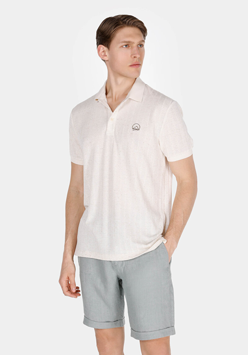 Зображення Поло З Коротким Рукавом Чоловіче Бежеве  Cl1074812