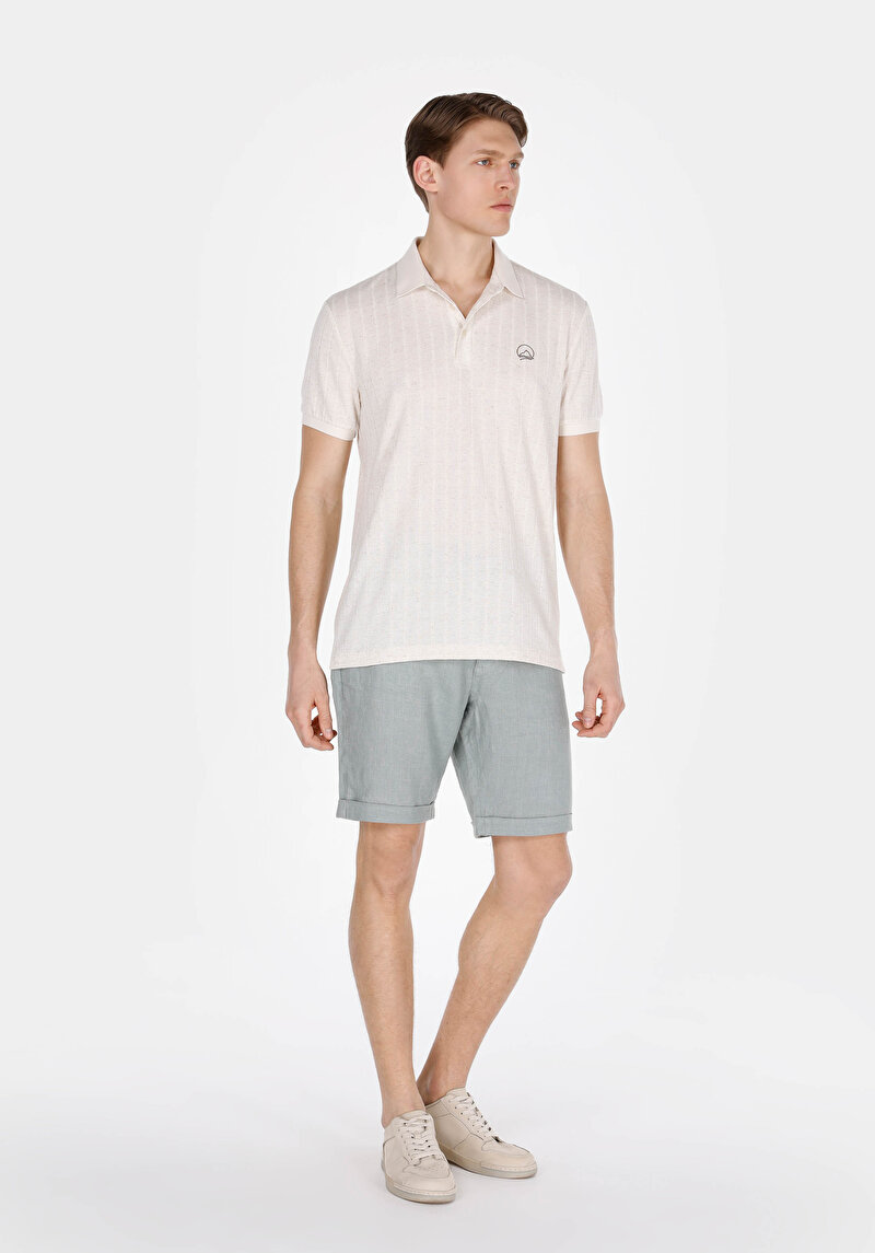 Показати інформацію про Поло З Коротким Рукавом Чоловіче Бежеве  Cl1074812