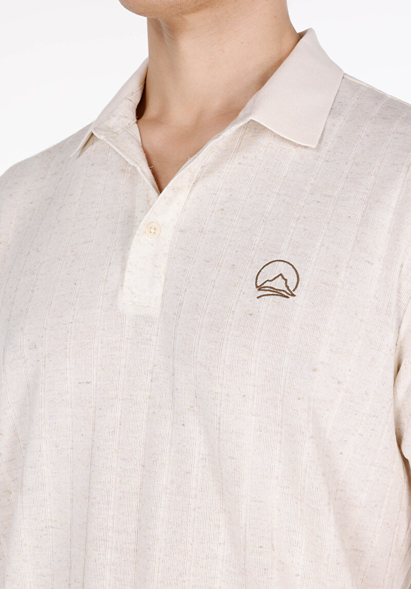 Показати інформацію про Поло З Коротким Рукавом Чоловіче Бежеве  Cl1074812