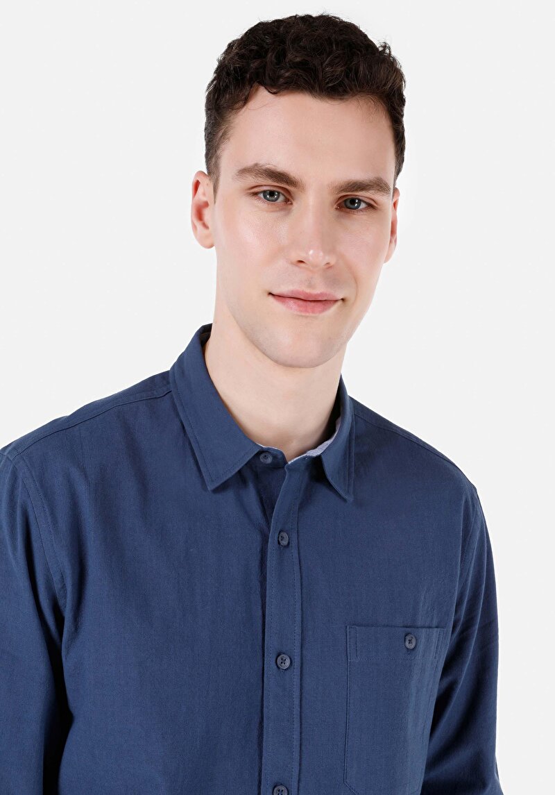 Показати інформацію про Сорочка З Довгим Рукавом Чоловіча Блакитна  Cl1068392