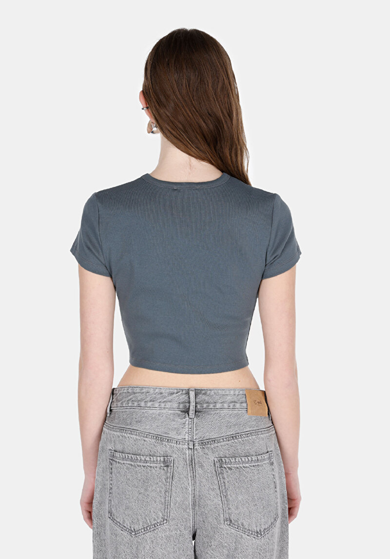 Показати інформацію про Блуза З Коротким Рукавом Жіночий Антрацит  Cl1073539