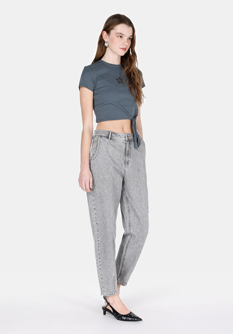 Показати інформацію про Блуза З Коротким Рукавом Жіночий Антрацит  Cl1073539