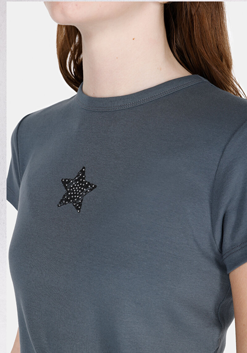 Показати інформацію про Блуза З Коротким Рукавом Жіночий Антрацит  Cl1073539