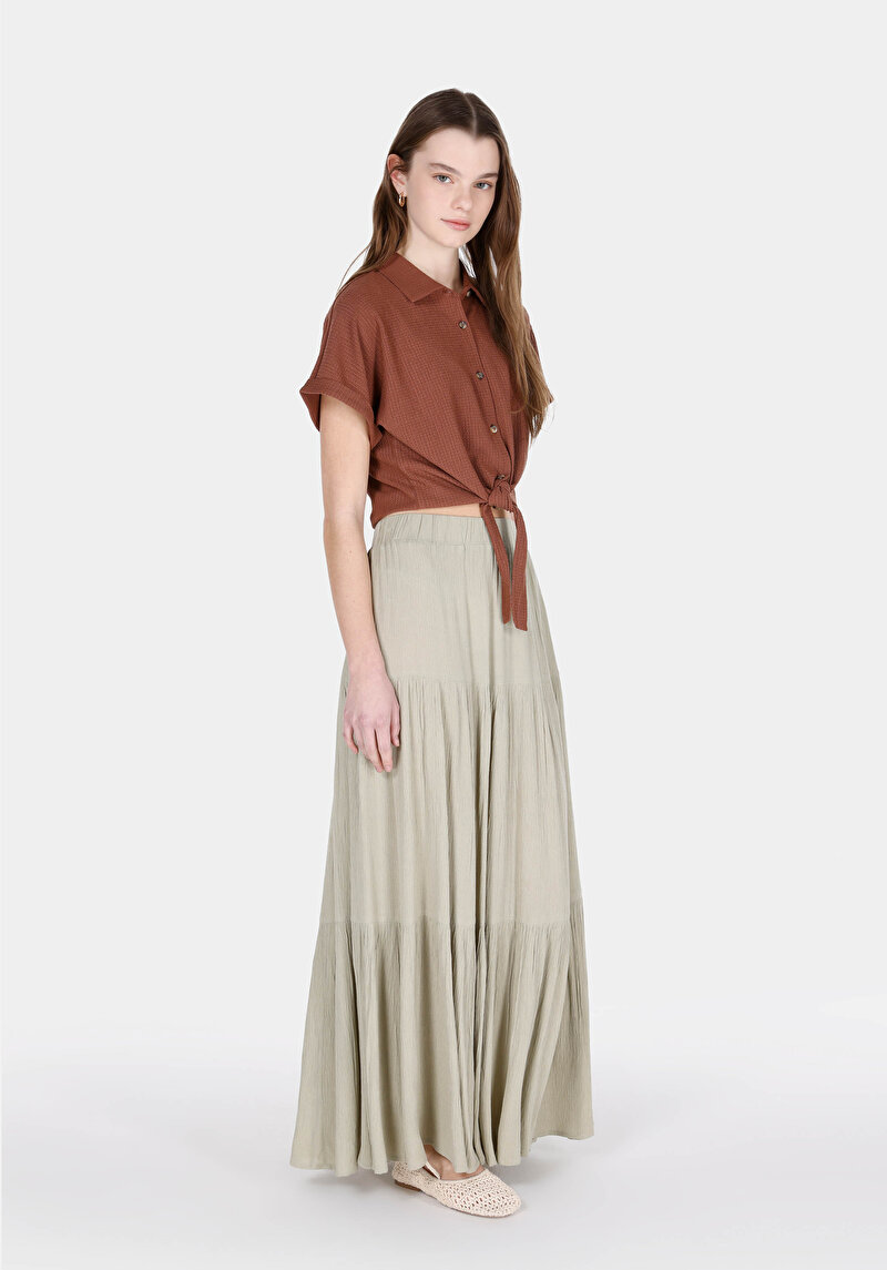 Показати інформацію про Сорочка З Коротким Рукавом Жіноча Коричнева  Cl1074598