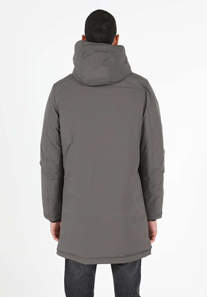 Показати інформацію про Пальто Чоловіче Хакі Класичного Крою Cl1050097