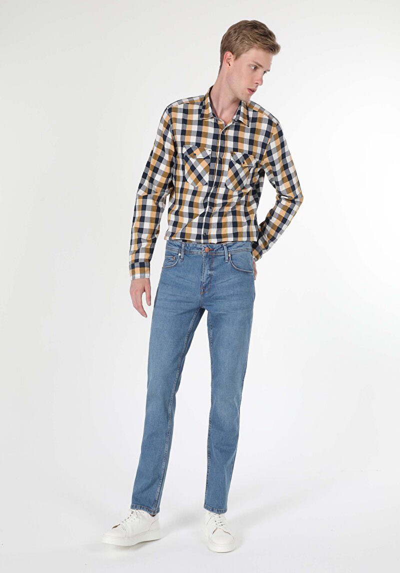 Зображення 045 David Джинси Чоловічі Блакитні Класичного Крою Cl1059221