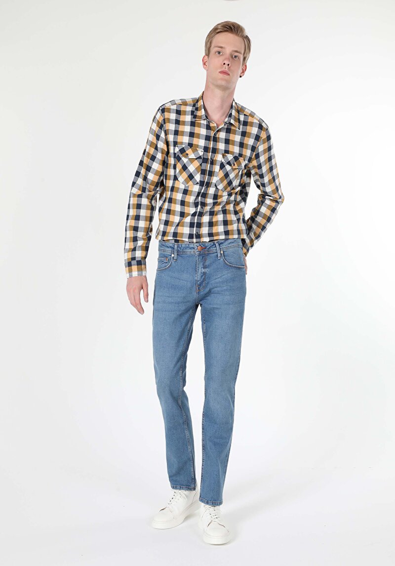 Зображення 045 David Джинси Чоловічі Блакитні Класичного Крою Cl1059221