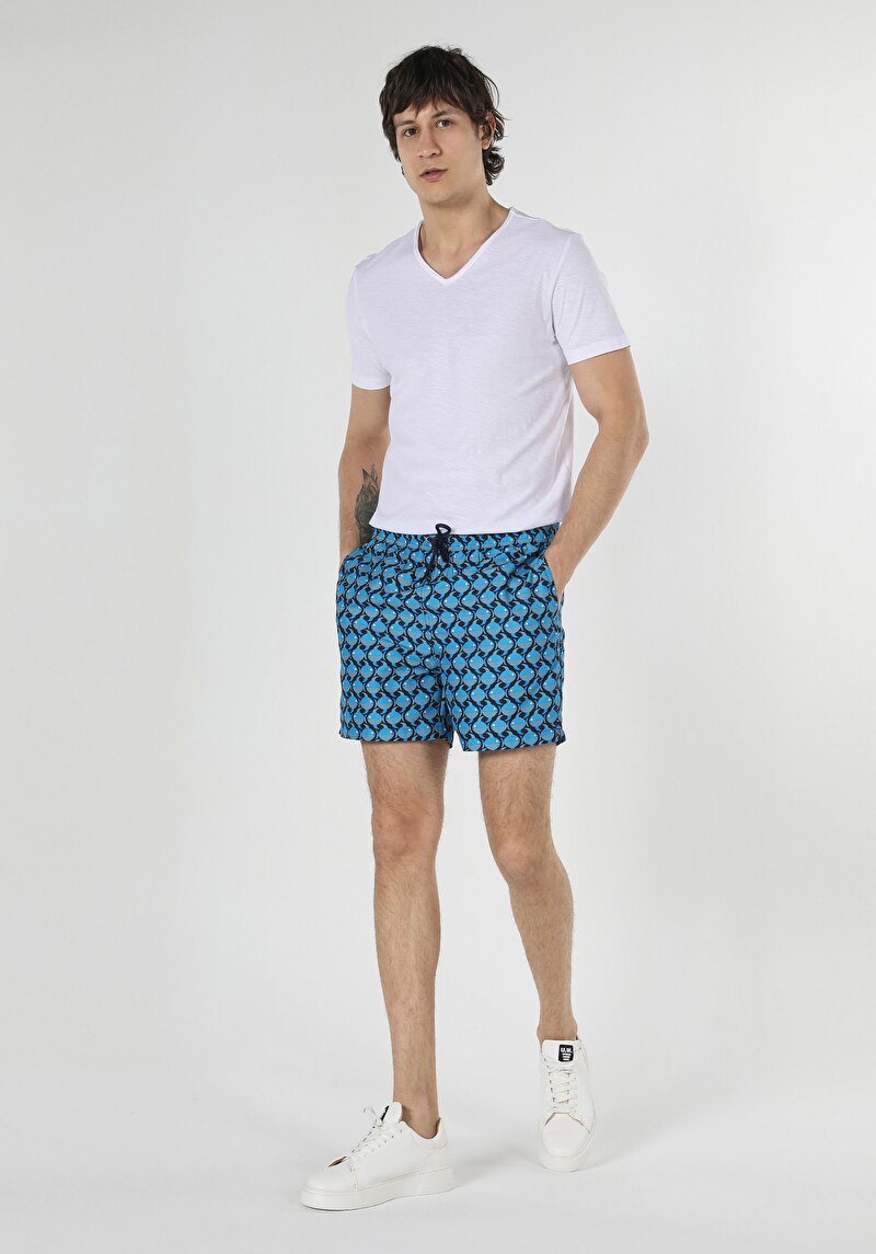 Зображення Шорти Пляжні Чоловічі Блакитні  Cl1059244