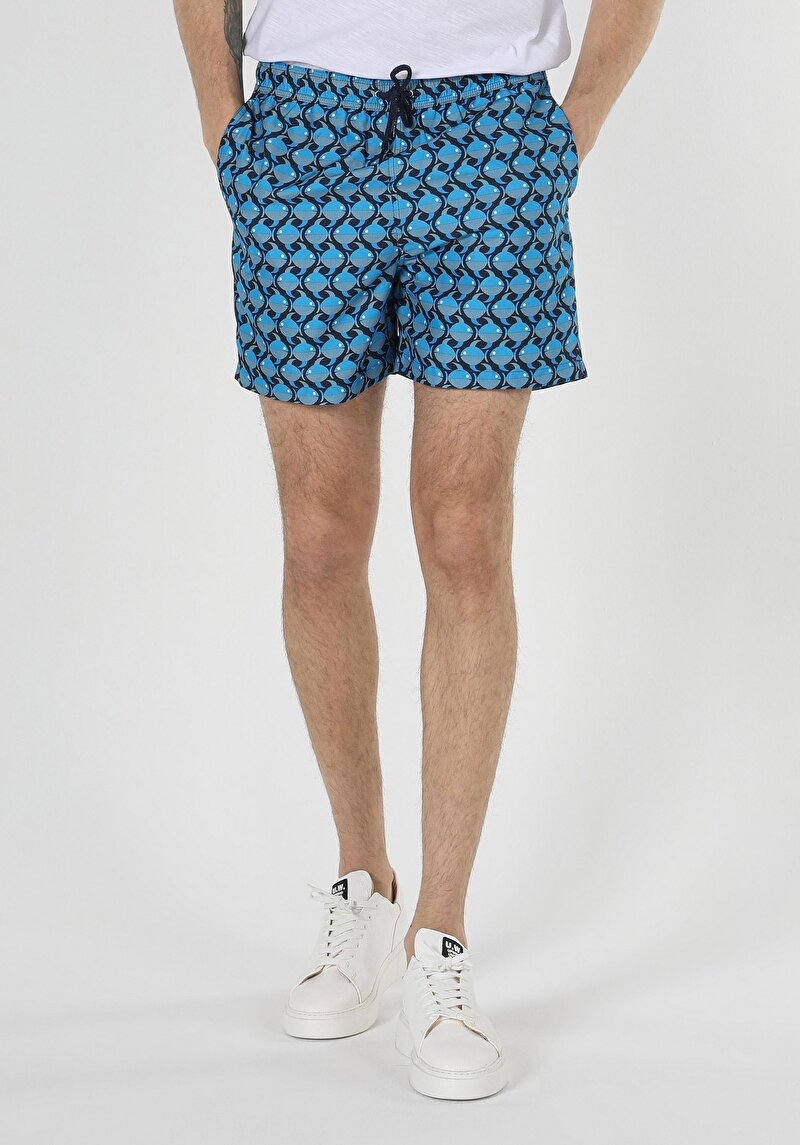Показати інформацію про Шорти Пляжні Чоловічі Блакитні  Cl1059244