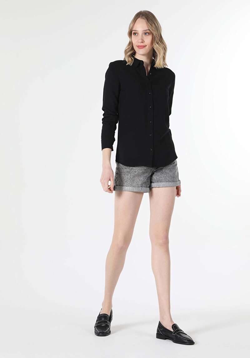 Показати інформацію про Сорочка З Довгим Рукавом Жіноча Чорна  Cl1050927