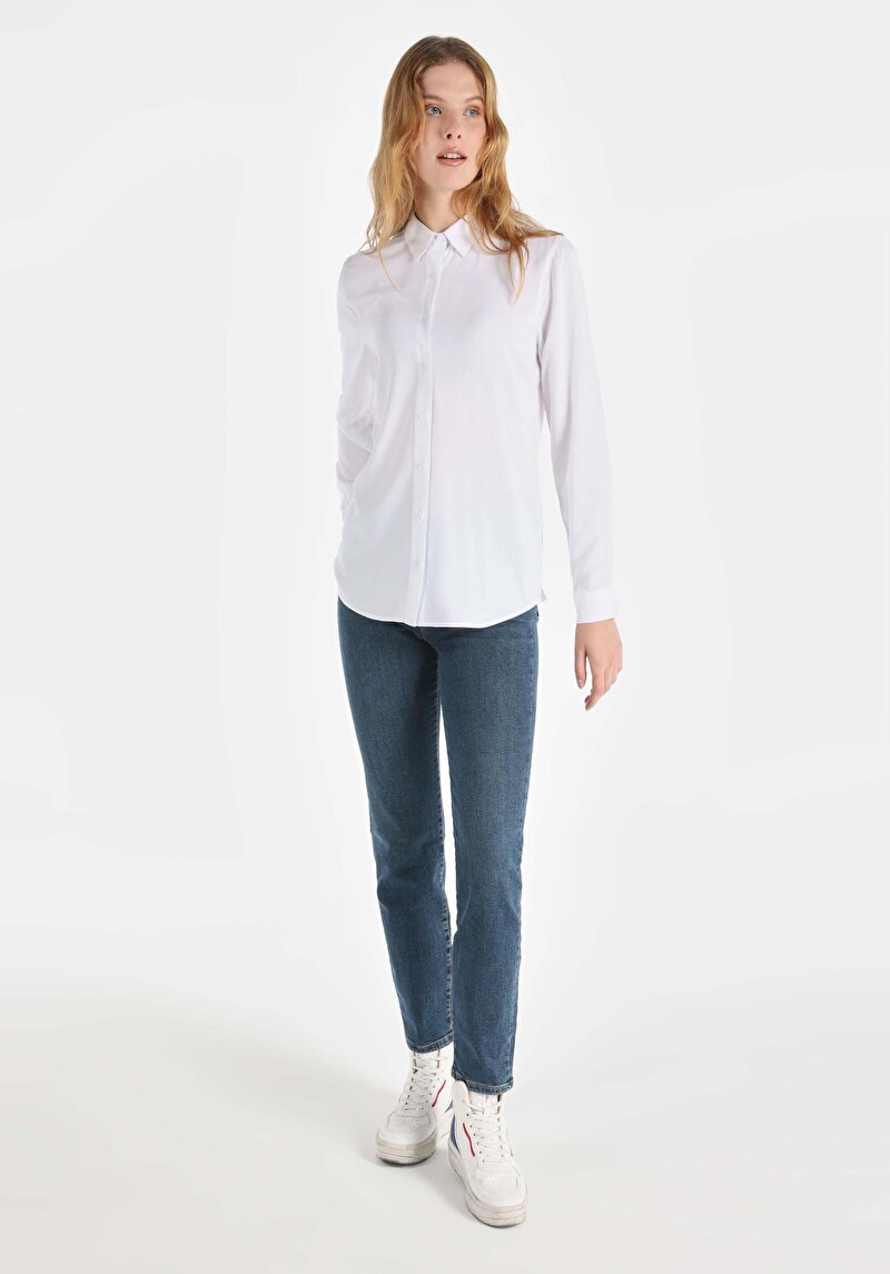 Показати інформацію про Сорочка З Довгим Рукавом Жіноча Біла  Cl1050927