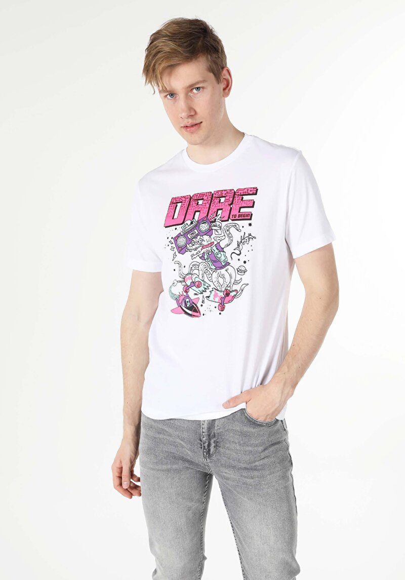 Зображення Футболка З Коротким Рукавом Чоловіча Біла  Cl1059545