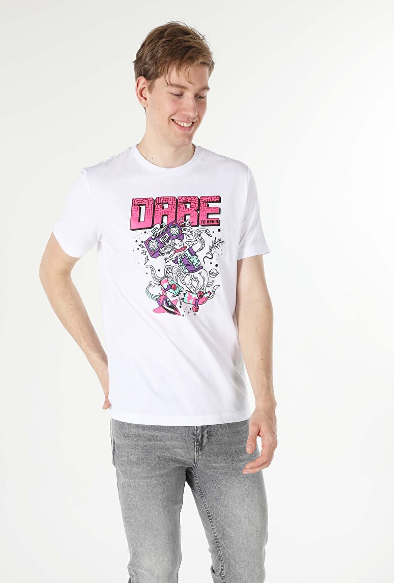 Показати інформацію про Футболка З Коротким Рукавом Чоловіча Біла  Cl1059545