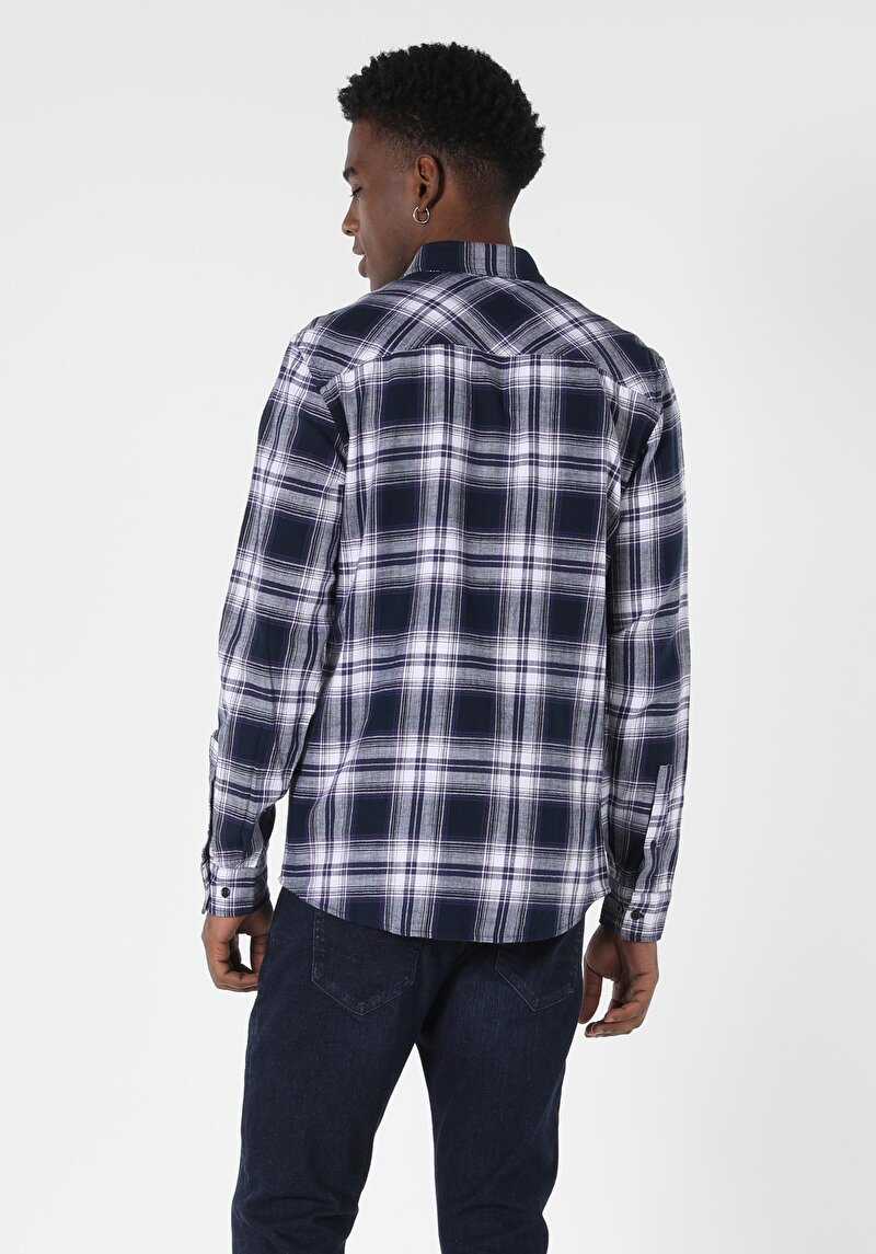 Показати інформацію про Сорочка З Довгим Рукавом Чоловіча Синя  Cl1056691