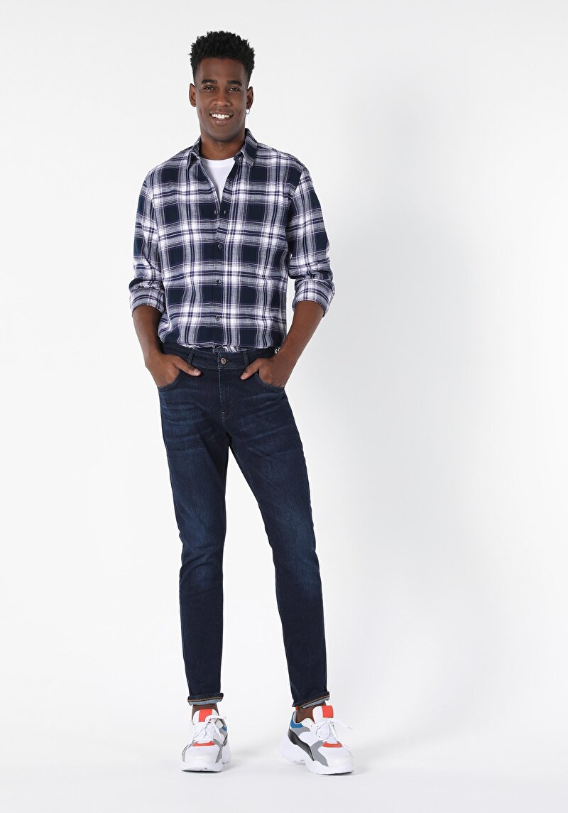 Показати інформацію про Сорочка З Довгим Рукавом Чоловіча Синя  Cl1056691