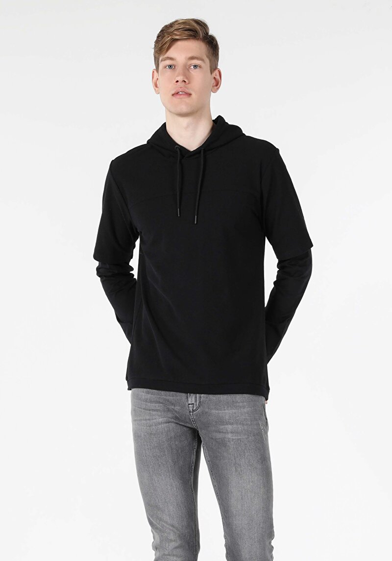 Показати інформацію про Футболка З Довгим Рукавом Чоловіча Чорна  Cl1056773