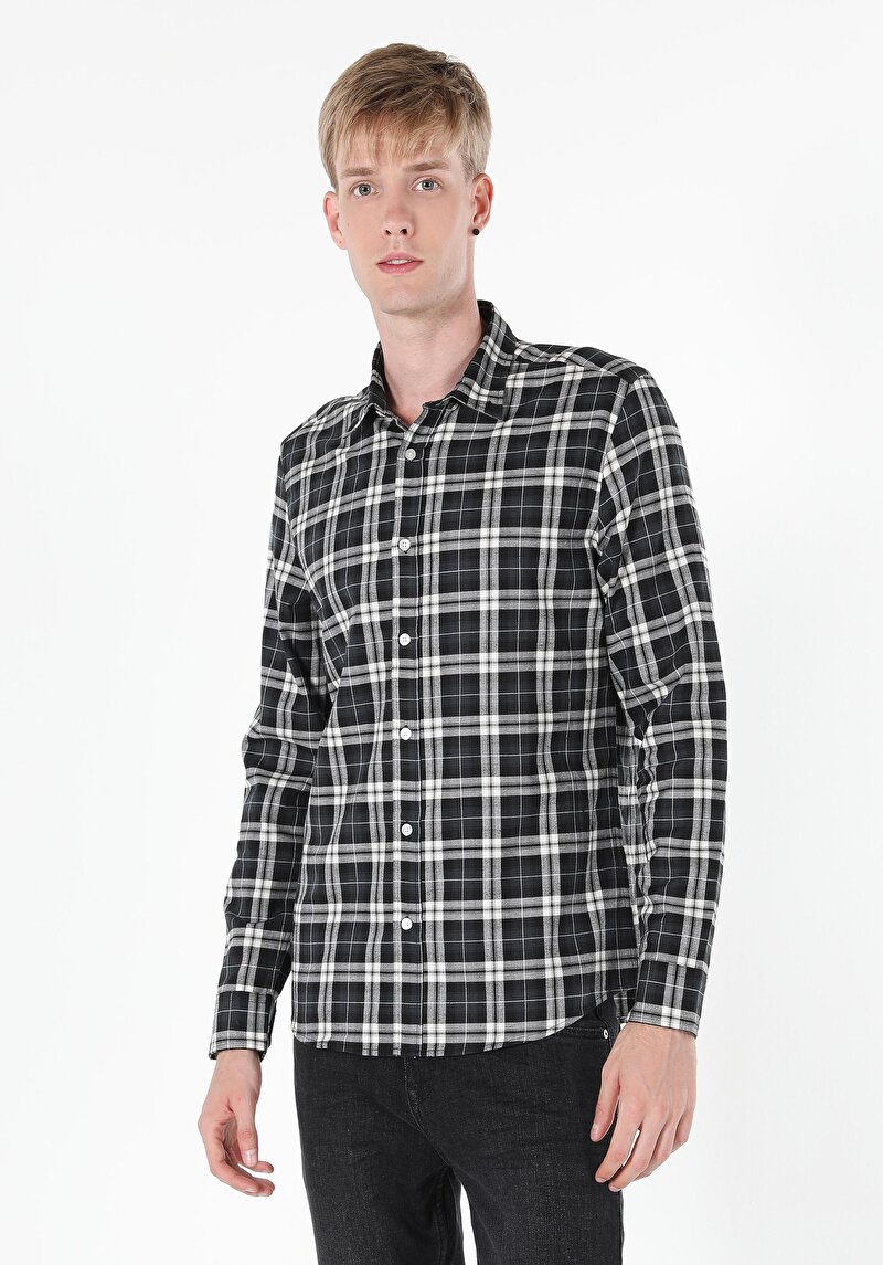 Показати інформацію про Сорочка З Довгим Рукавом Чоловіча Чорна  Cl1059816