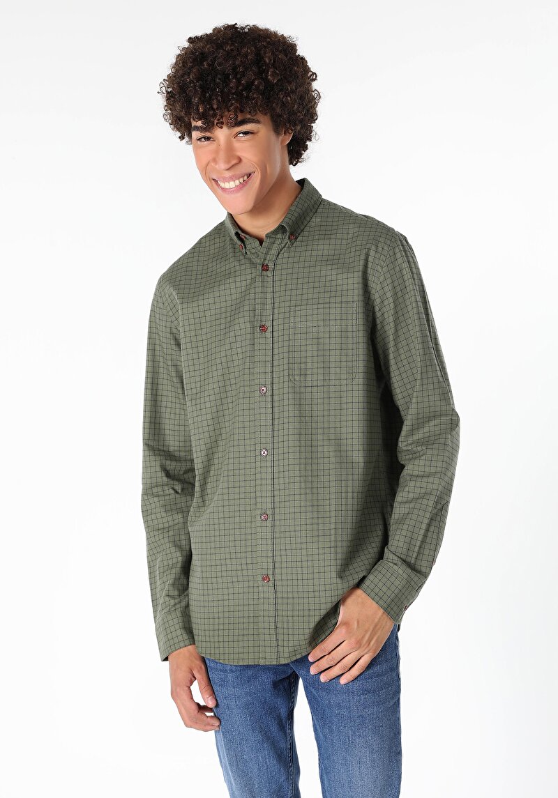 Зображення Сорочка З Довгим Рукавом Чоловіча Зелена Cl1056976