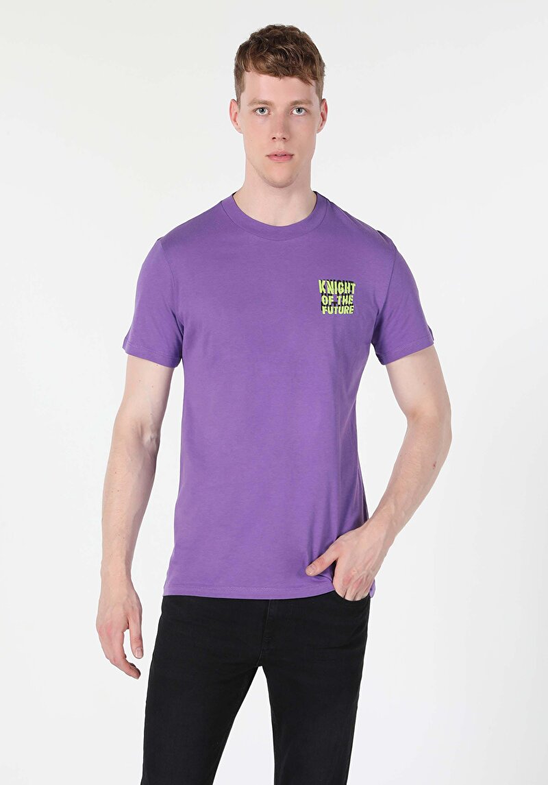 Зображення Футболка З Коротким Рукавом Чоловіча Фіолетова  Cl1060051