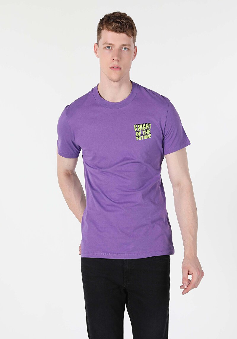 Показати інформацію про Футболка З Коротким Рукавом Чоловіча Фіолетова  Cl1060051